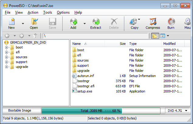 How to use poweriso to create bootable usb